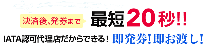 最短20秒で発券！海外航空券24時間365日オンライン予約発券可能！即発券・即お渡し！トラベリスト海外航空券